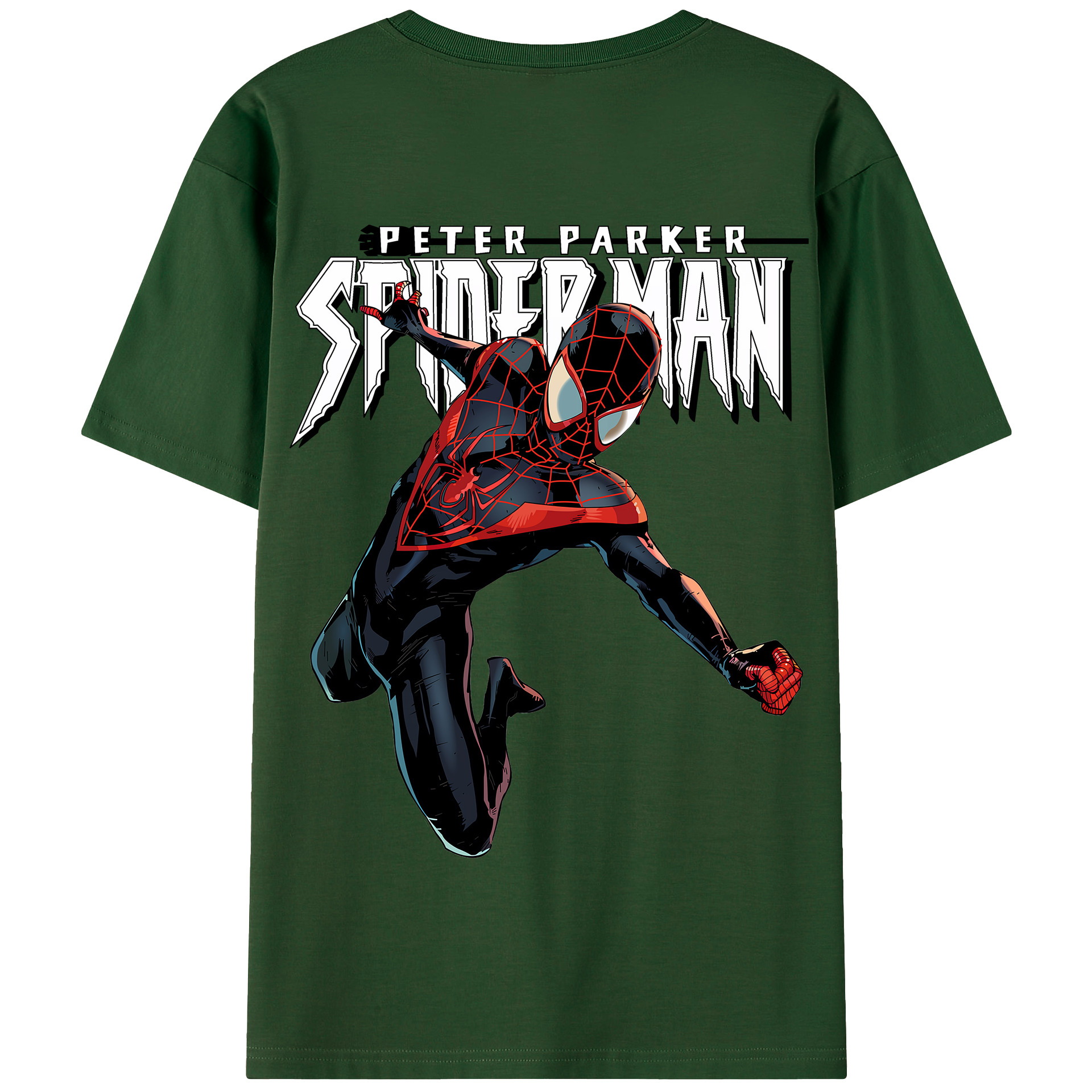 （画像用） Spider Man スパイダーマン 綿100％半袖Tシャツ（背面プリント）